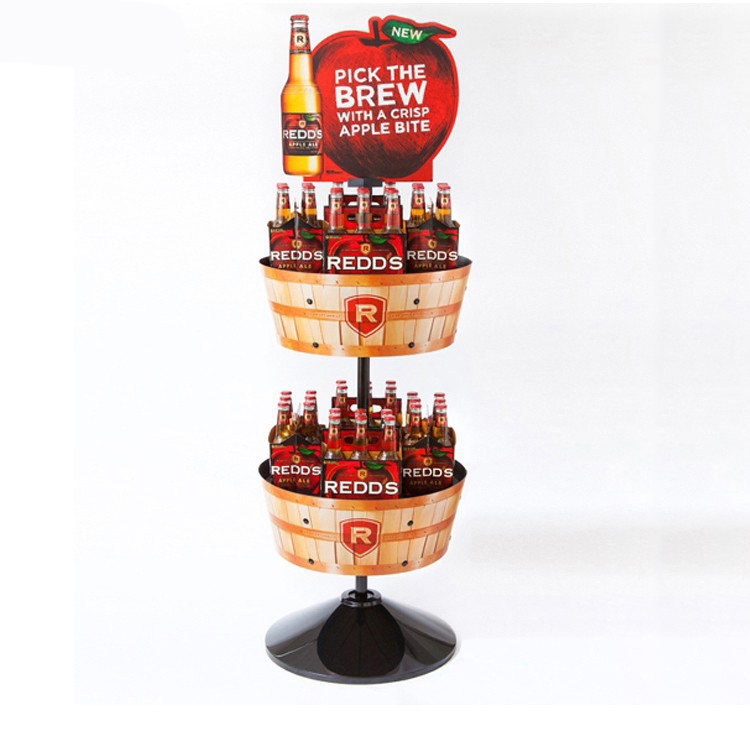Customized White 4-Tiers Metal Creative Soft Drink Displays Rack (8)