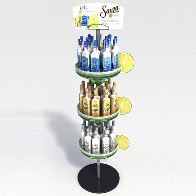 Customized White 4-Tiers Metal Creative Soft Drink Displays Rack (9)