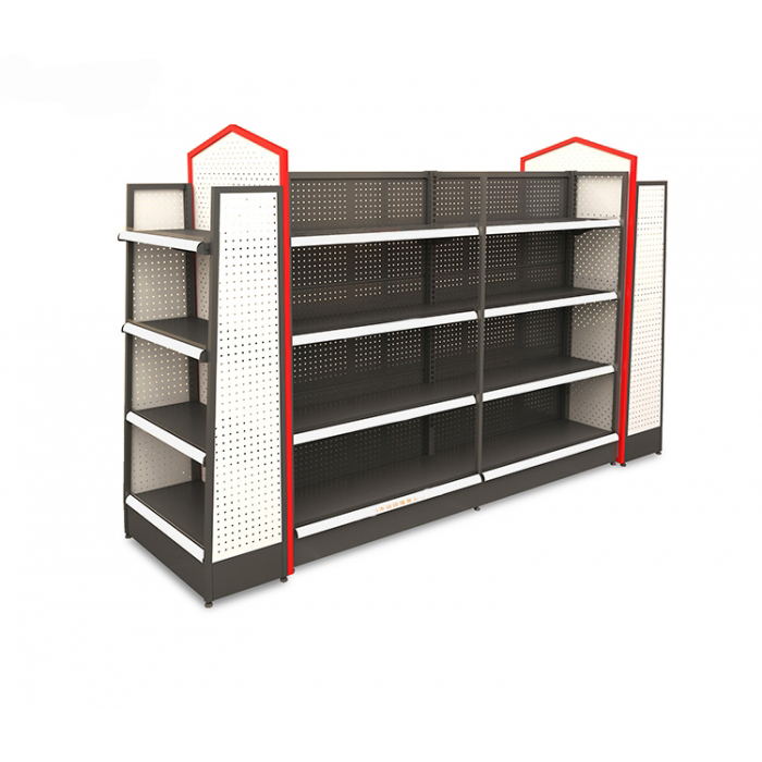 Durable Custom White Metal Display Shelving For Retail Stores (4)