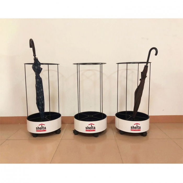 Durable Movable Black Metal Floor Custom Umbrella Display Stand Factory (2)