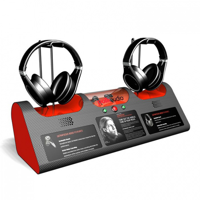 Elegant Customized White Counter Top Acrylic Headphone Display Stand (1)