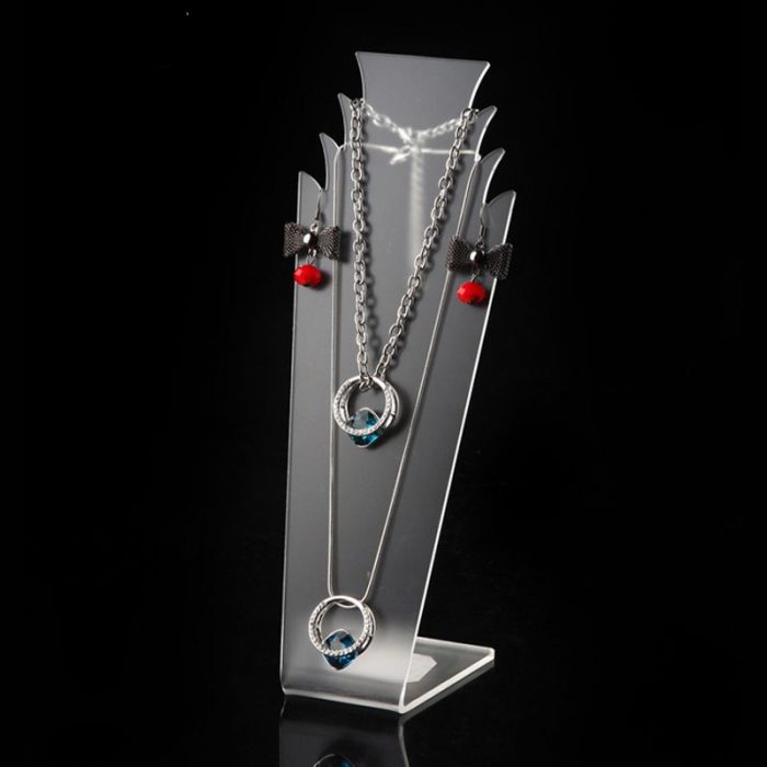 Elegant Single White Acrylic Jewelry Earring Display Stand Acrylic Pendants Display Holder (3)
