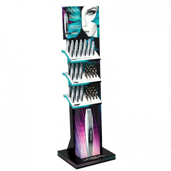 Elegantly Selling Salon Furniture Cosmetic Black Acrylic Mascara Display Shelving Display Stand (3)