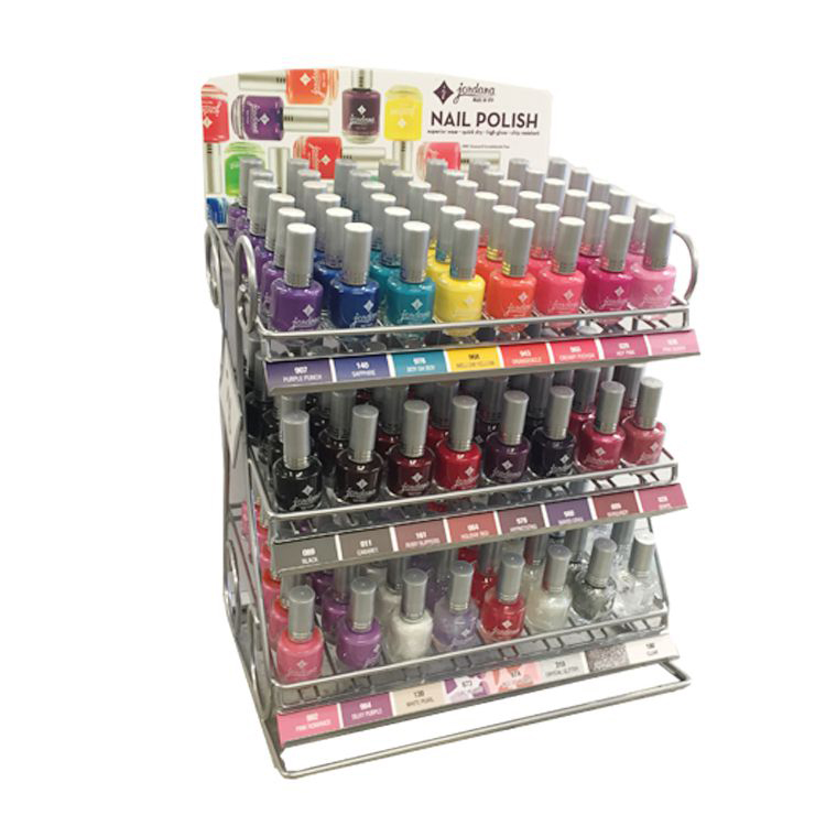 Eye-Catching Custom Logo Countertop Metal Wire Nail Polish Display Stand (4)