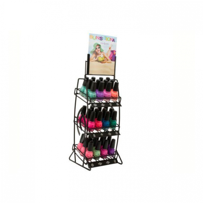 Eye-Catching Custom Logo Countertop Metal Wire Nail Polish Display Stand (5)