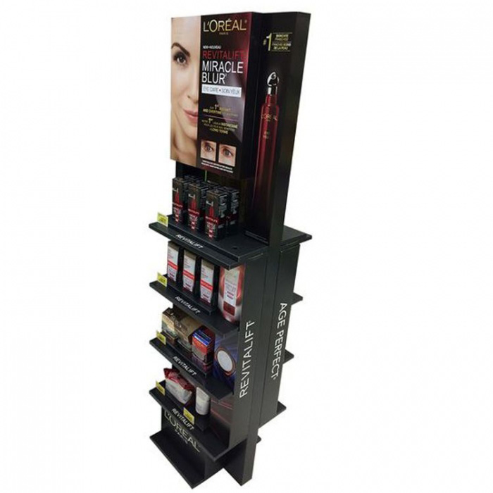 Floor Black Point Of Sale Custom Cardboard Retail Display Racks (1)