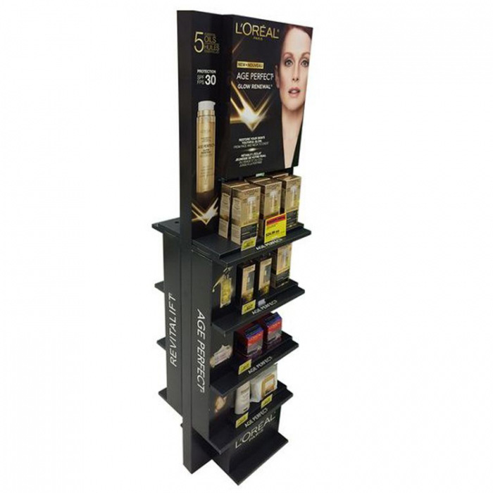 Floor Black Point Of Sale Custom Cardboard Retail Display Racks (3)