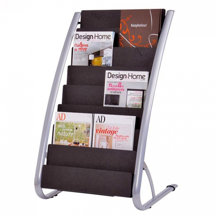 Floor Silver Metal Book Newspaper Display Rack Suppliers (3)