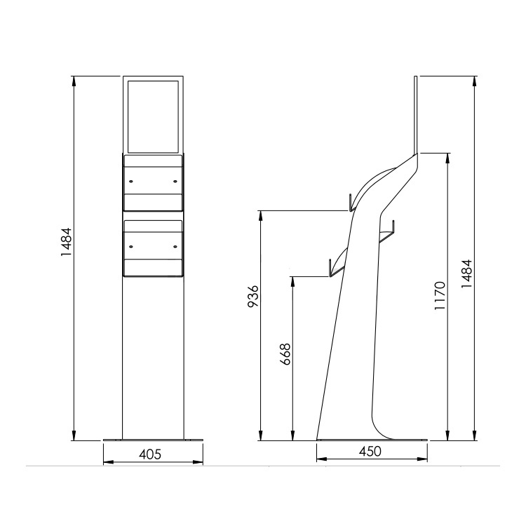 Free Stand Display With Brochure Holders Brochure Floor Display Stand (5)