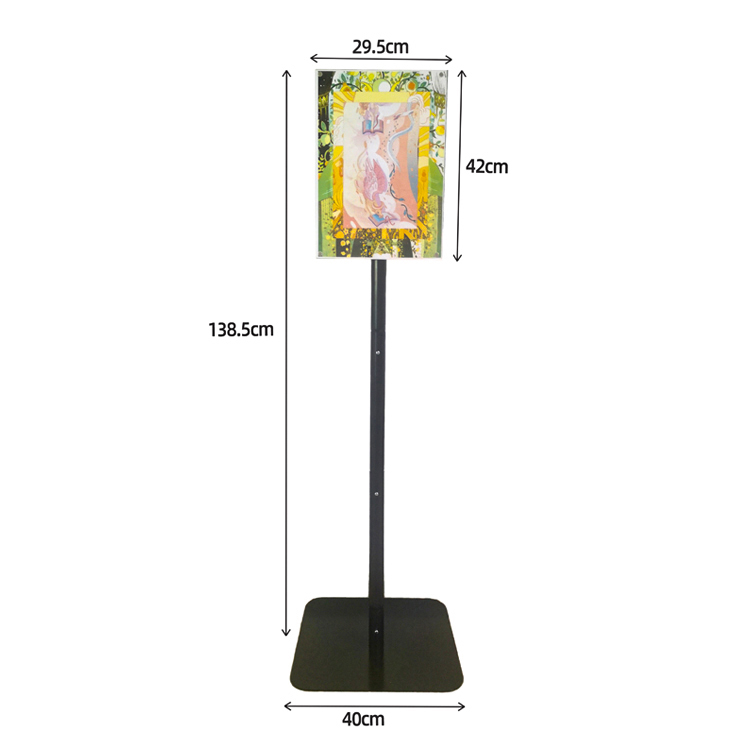 Free Standing Sign Stand, Black Metal Signage Display Changeable Graphic (3)