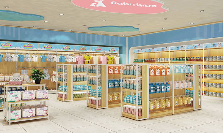 Functional Customized Floor Wooden Supermarket Shelves (2)