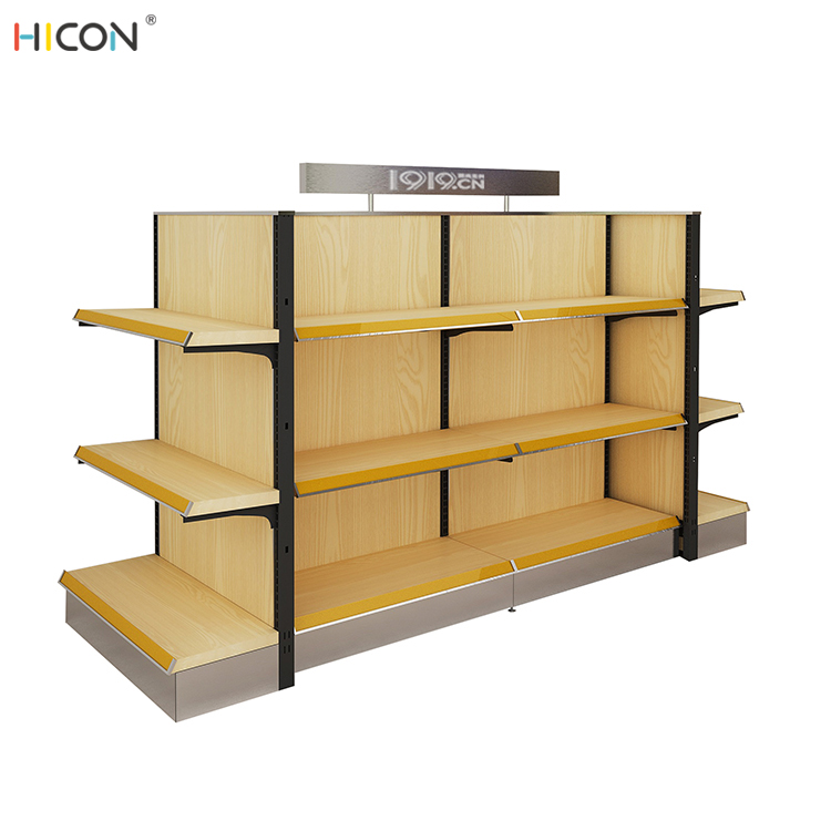 Functional Large 4-Side Brown Wood Retail Store Display Fixtures (4)