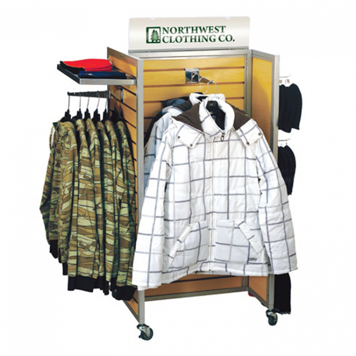 Get Attention Clothing Chain Store Wood Clothes Displays Movable (1)