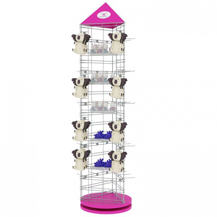 Get Attention In-Store Pink 3-Way Rotating Kids Plush Toy Display Stand (4)