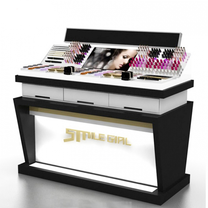 Help You Sell Professional Wood Acrylic Cosmetic Makeup Product Display Stand (2)