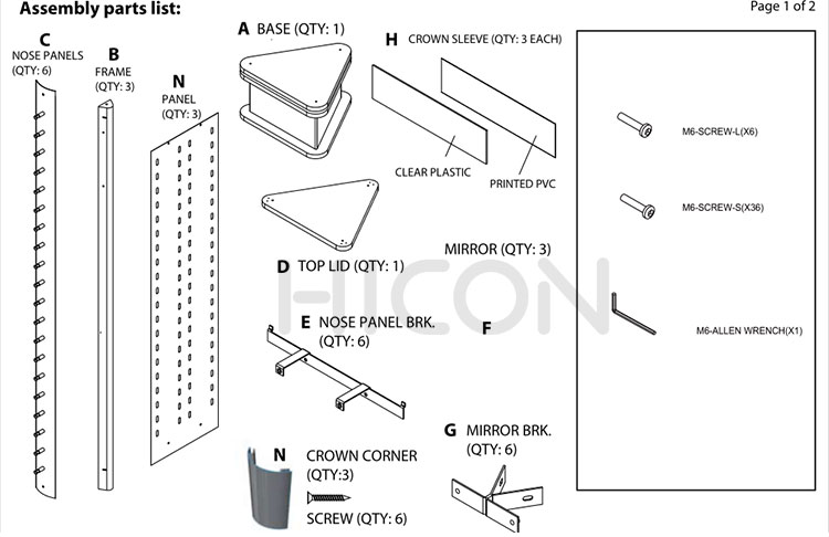 How to assemble sunglasses display stand
