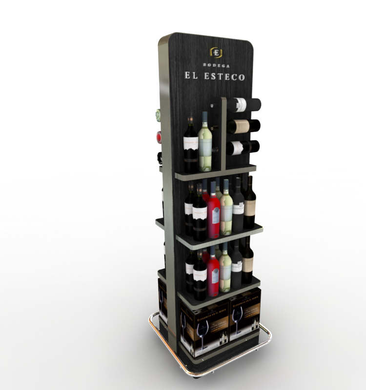 Impressing Design Advertising 5-Layer Wine Floor Display Hardware (3)