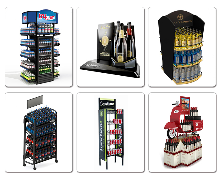 LED Lighting Merchandising Christmas Beer Display Floor Display Shelf (2)