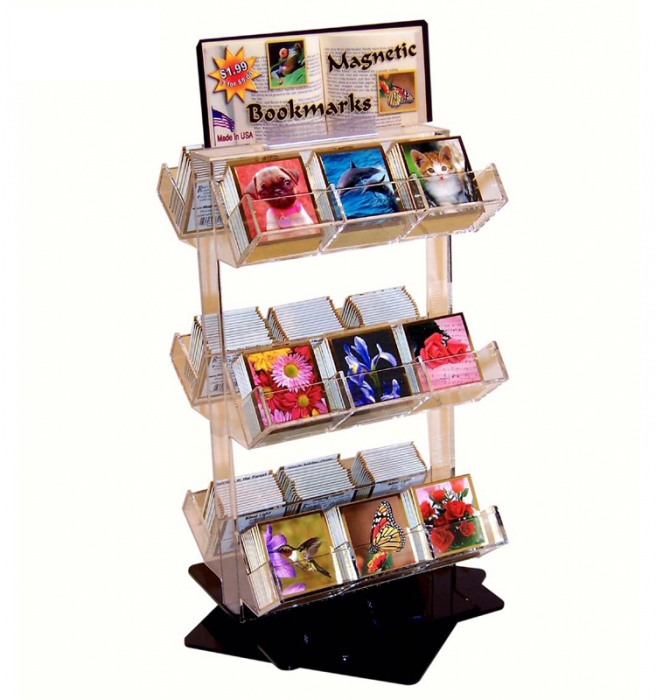 Literature Retail Store Countertop Kids Book Card Display Acrylic Stand (1)