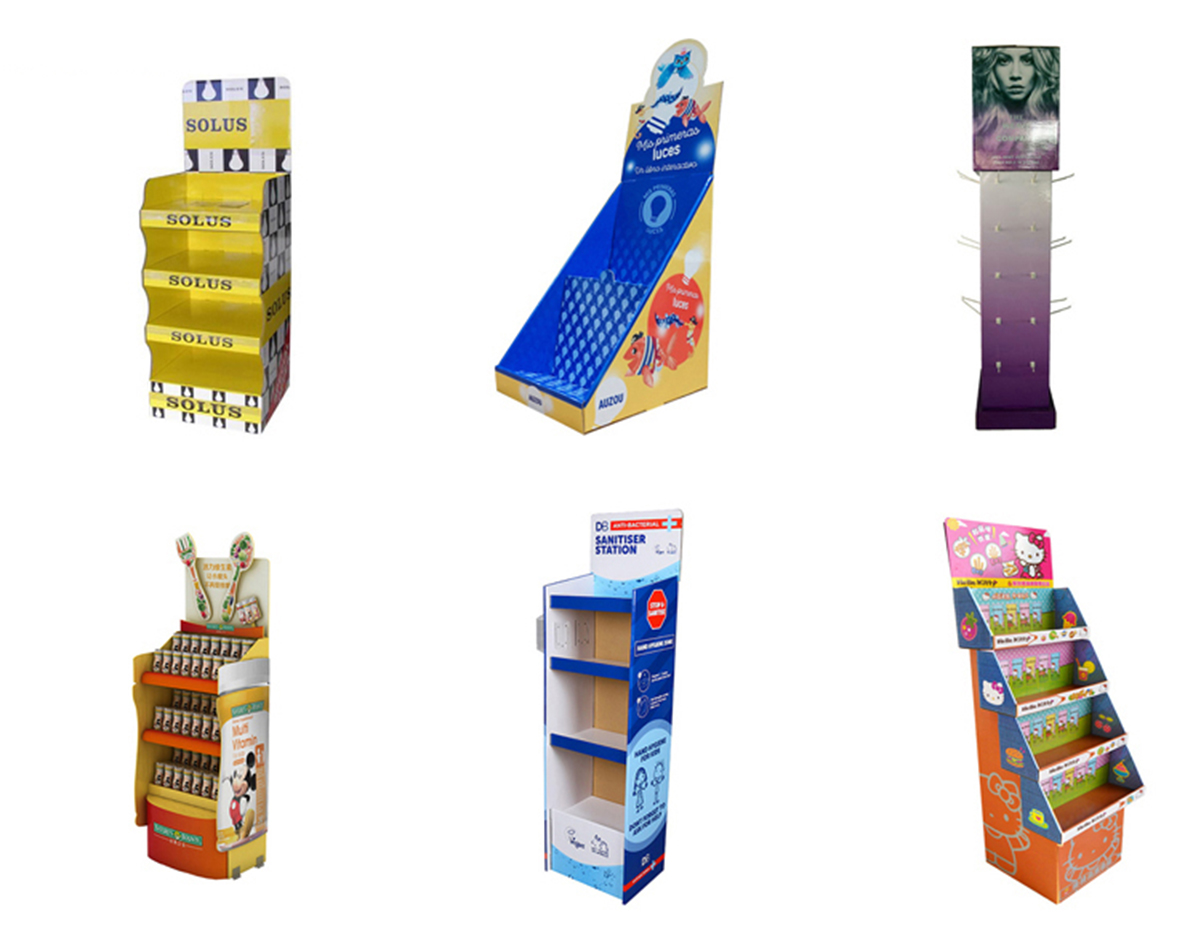 Lovely 4-Tier Custom Cardboard Card Toys Display Stand (2)