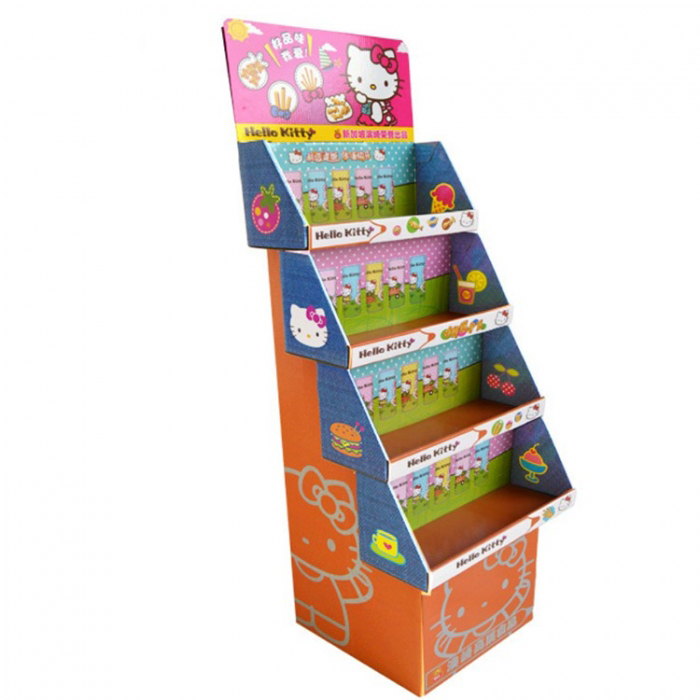 Lovely 4-Tier Custom Cardboard Card Toys Display Stand (3)
