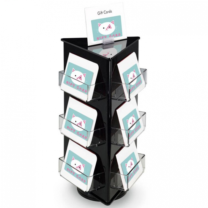 Lovely Rotatable Black Acrylic Book Display Racks For Retail Stores (1)