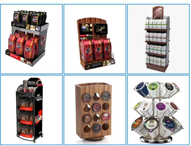Manufacturer Supply Supermarket Retail Store Counter Top Metal 20 Jar Coffee Display Unit (3)