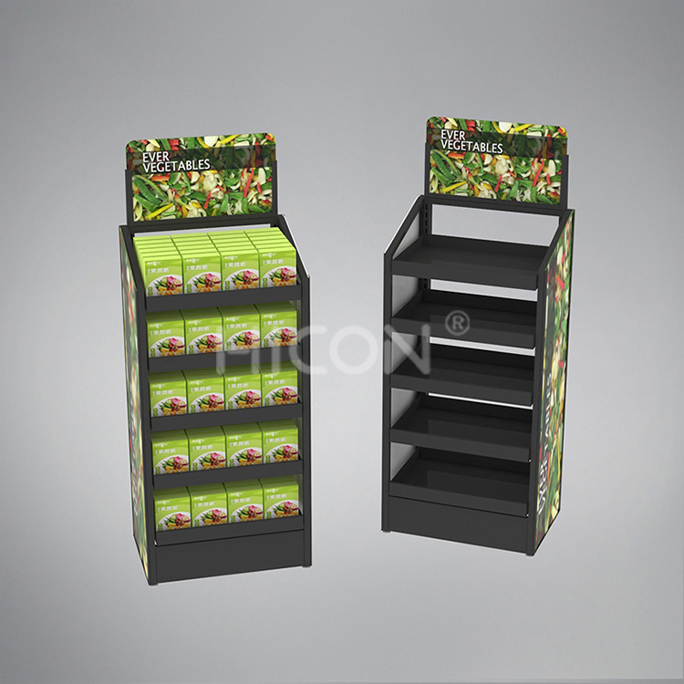 Metal Food Product Display Stand Multilevel Floor Display Stand For Food (4)