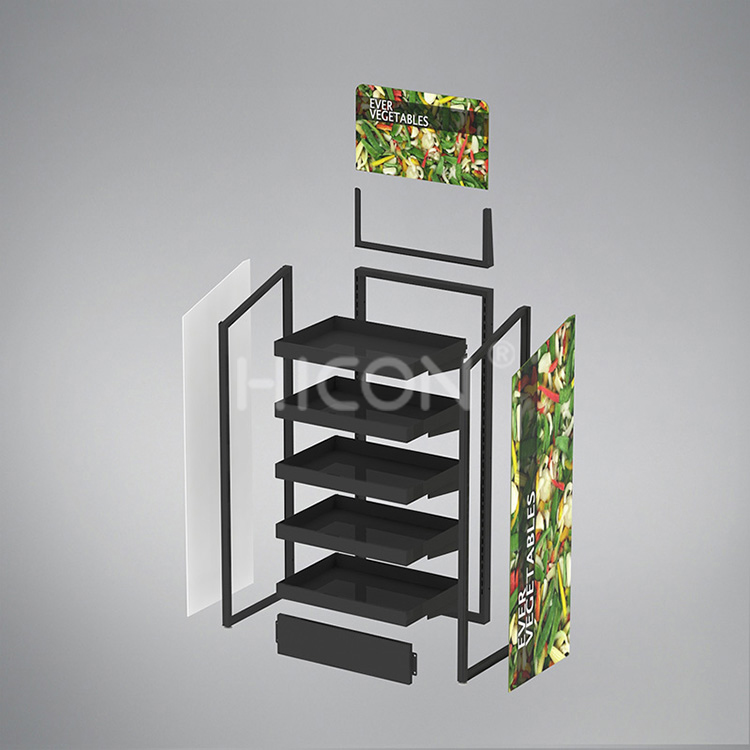 Metal Food Product Display Stand Multilevel Floor Display Stand For Food (8)