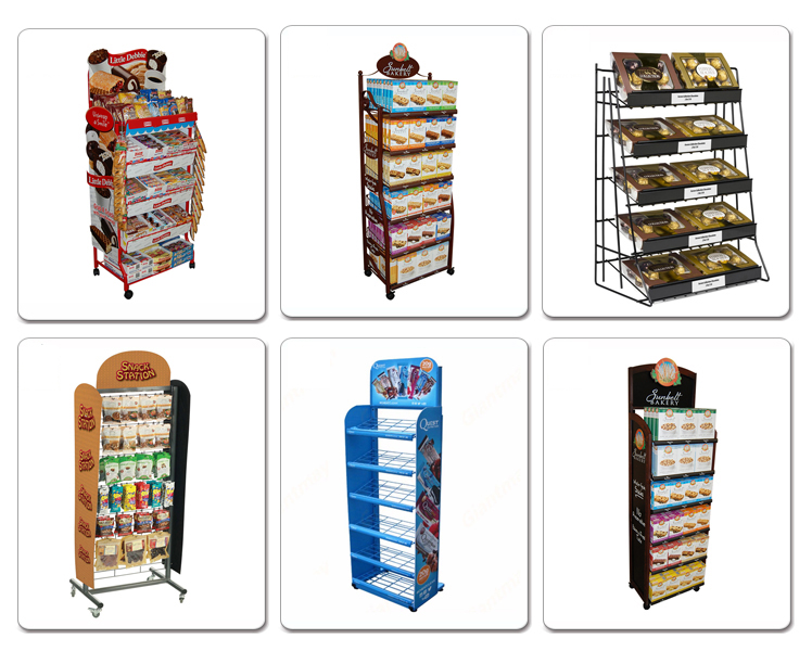 Metal Hook Wood Shelving Retail Display Sweet Shop Candy Display Stands (4)