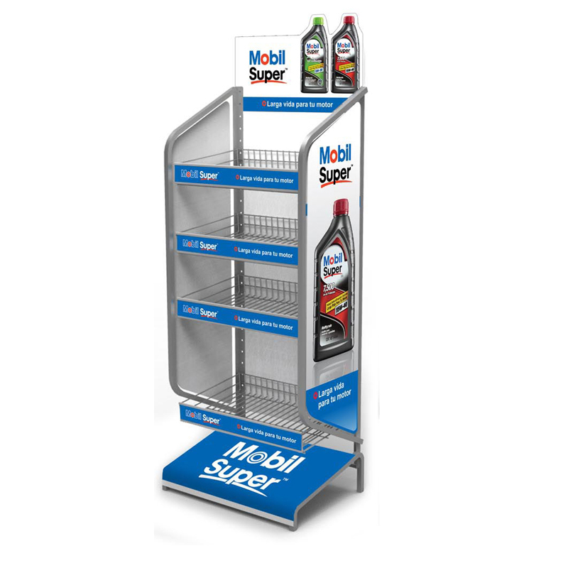 Metal Retail Display Rack For Lubricating Oil, Gas Station Oil Display Rack (2)