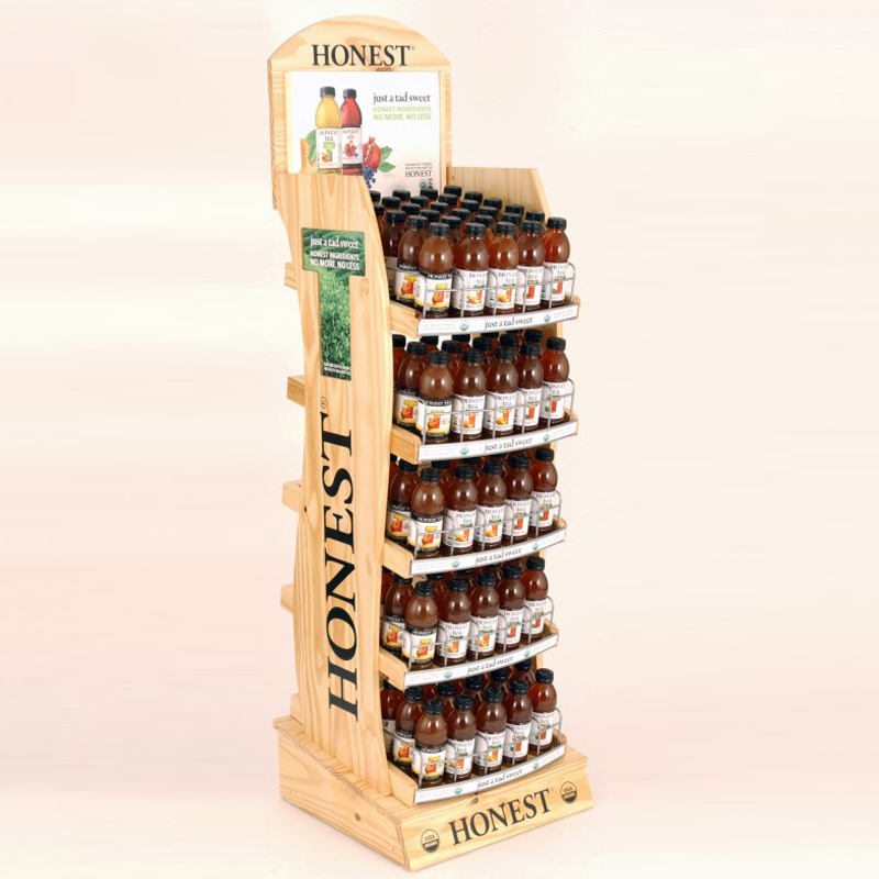 New Wooden Sugar Content Energy Drinks Display Stands Wine Merchandising (2)