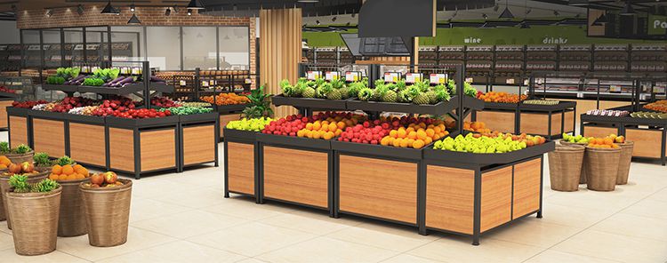 Popular Black Metal Fruit Vegetable Gondola Shop Shelving (2)