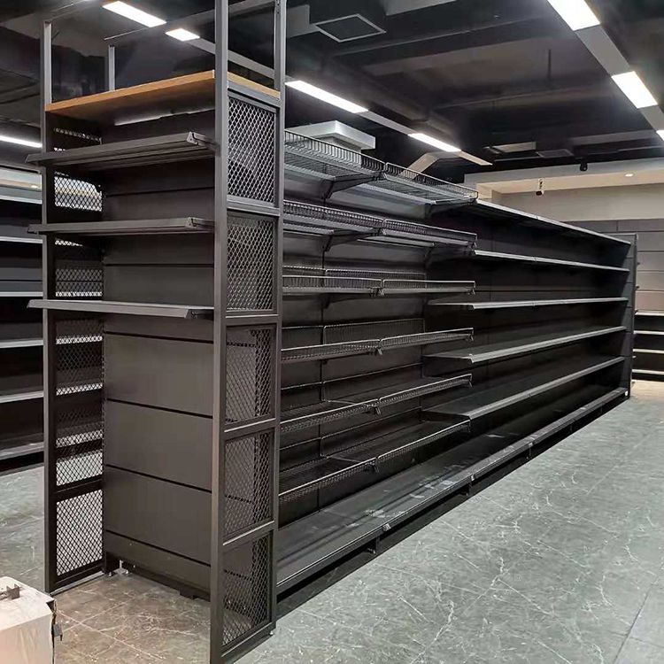 Popular Retail 2-Side Black Metal Storage Racks For Shops (2)