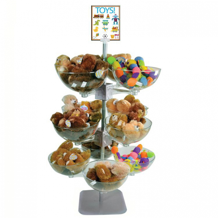 Popular Transparent Acrylic Bowl Toy Collection Floor Display Stand (3)