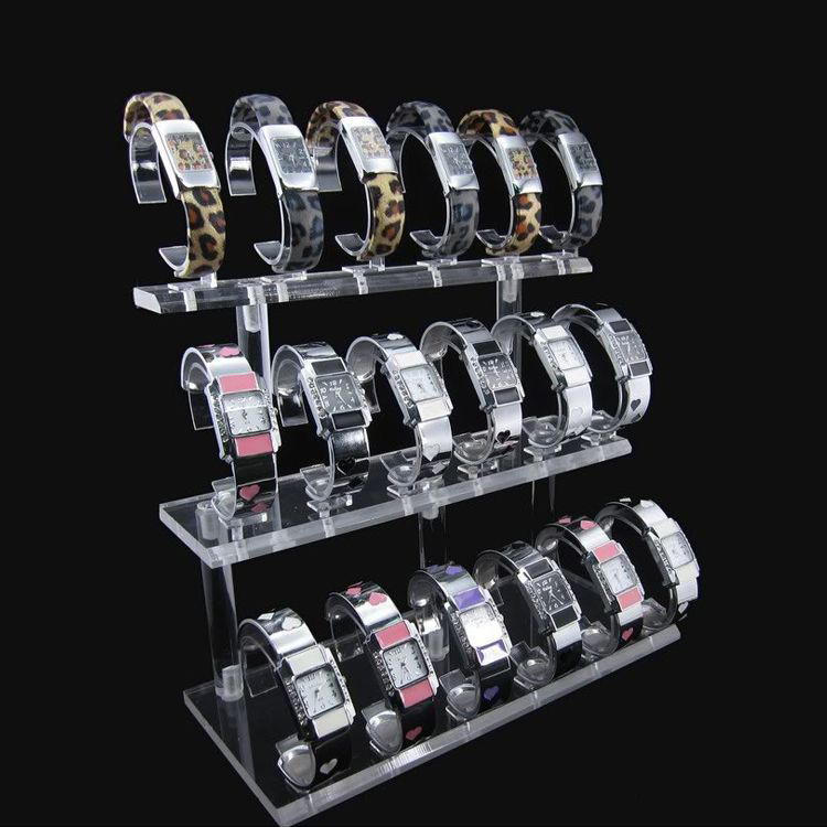 Pretty 3-Layers Acrylic Custom Made Pocket Watches Display Rack (1)