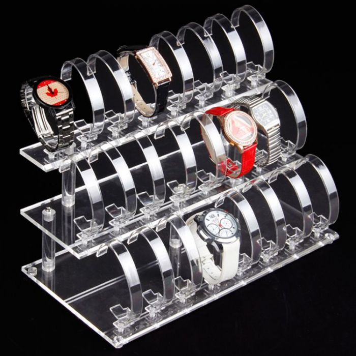 Pretty 3-Layers Acrylic Custom Made Pocket Watches Display Rack (3)