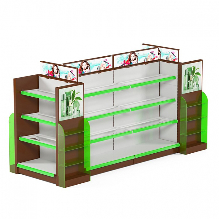 Pretty White Metal Cosmetics Shop Display Racks For Sale