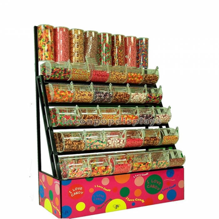 Quality Assured Candy Plexiglass Display Floor Creative Concession Candy Display Rack (3)