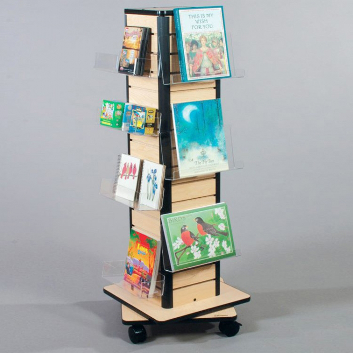 Rotatable Movable Wood Kids Comic Book Display Stand (2)