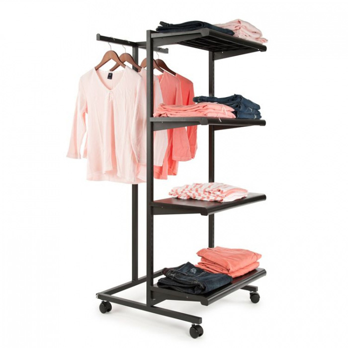 Simple Customized Black Metal Clothes Display Hanger Idea Rack (1)