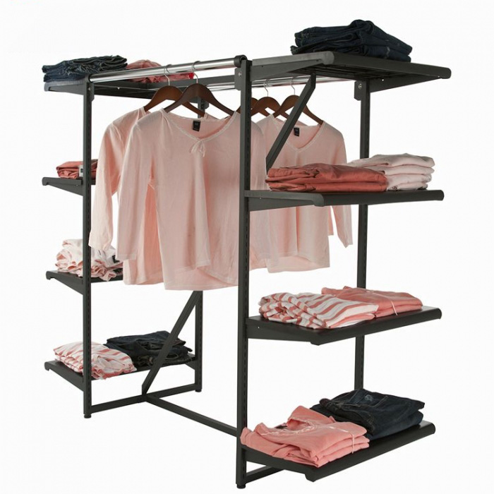 Simple Customized Black Metal Clothes Display Hanger Idea Rack (2)