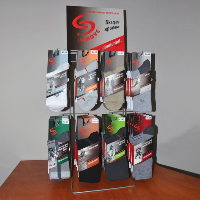 Metal Wire Gray e Khethehileng ea Countertop Sock Display Stand (2)