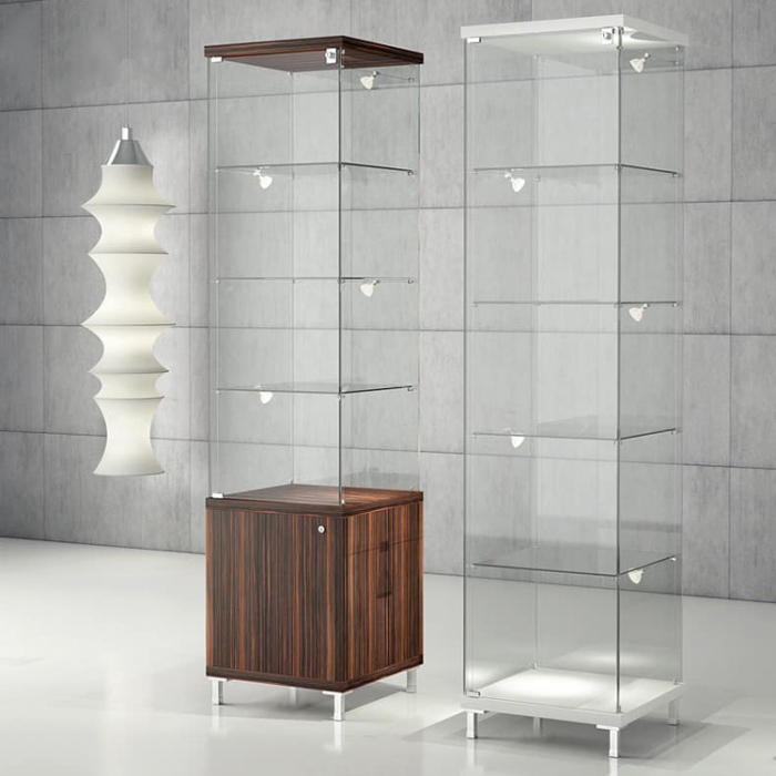 Sliding Door Glass Jewellery Display Cabinets With Lights For Collectibles (1)
