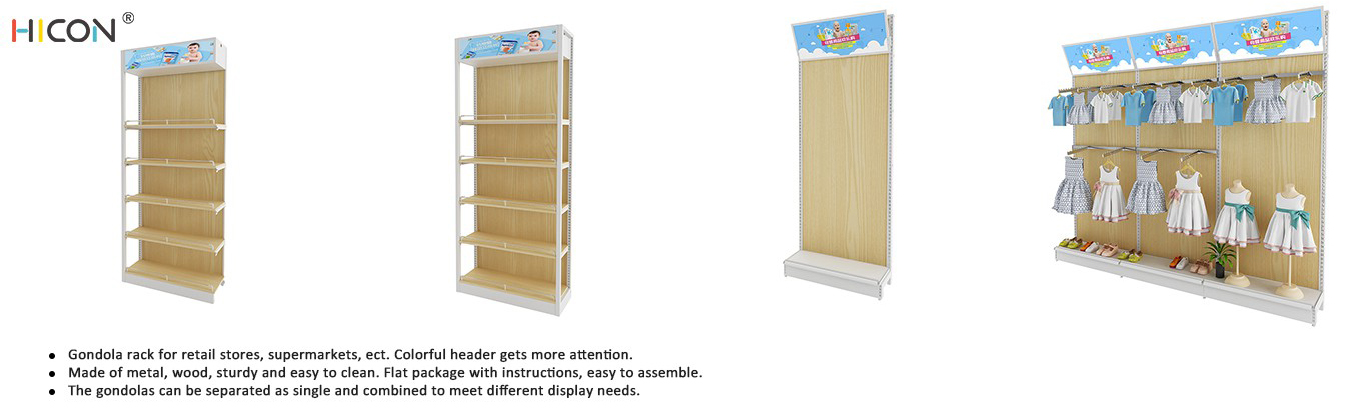 Stable 3-Group Wooden Clothing Display Racks For Grocery Store (3)