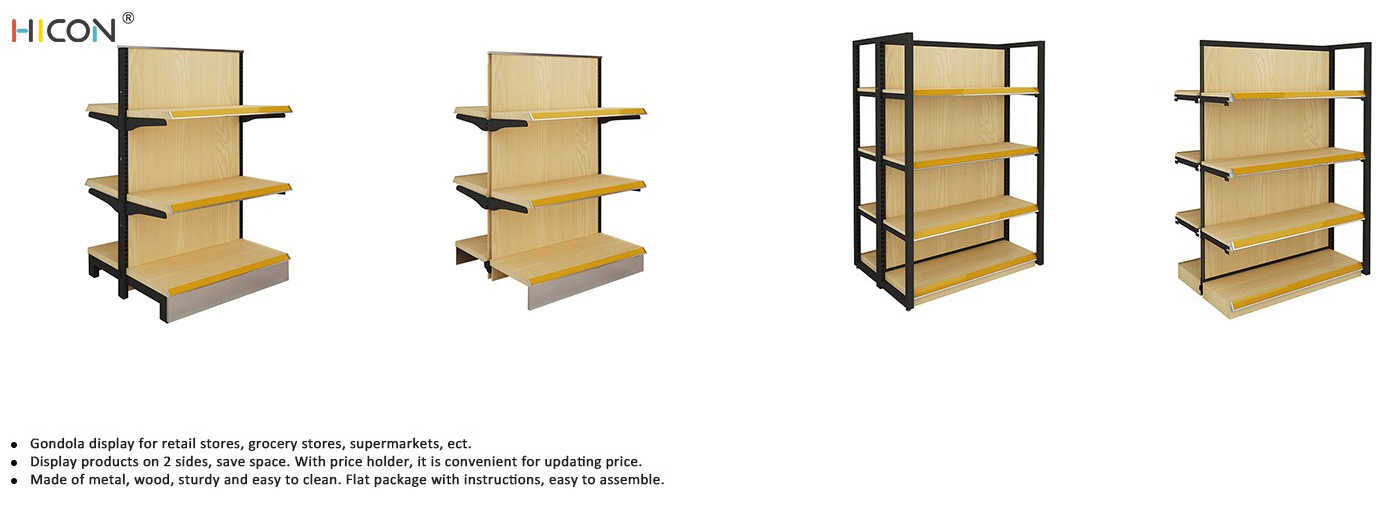 Standard Metal Wood Warehouse Gondola Display Shelving (3)