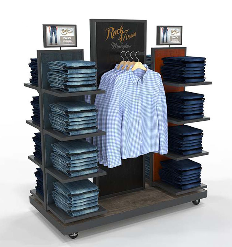 Suit Your Retail Needs Apparel Display Fixtures Wooden Apparel Display Racks (4)