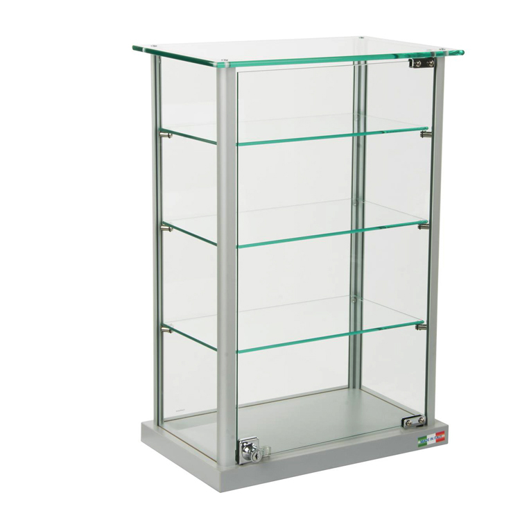 Table Top Lockable Merchandising 4-Tier Glass Display Units For Sale (3)