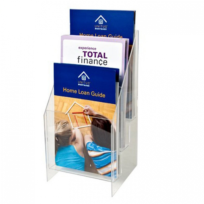 Tabletop Clear Acrylic 3-Tiered Brochure Display Holder (1)