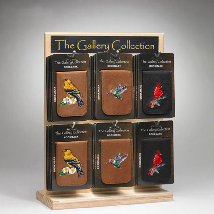 Tabletops Rotating Pockets 2-Tiered Brown Wood Literature Holder (1)